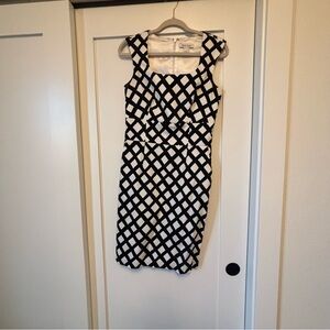 White House Black Market Black and White Geometric Sheath Dress